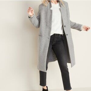 Old Navy overcoat trench coat light heather grey size XS